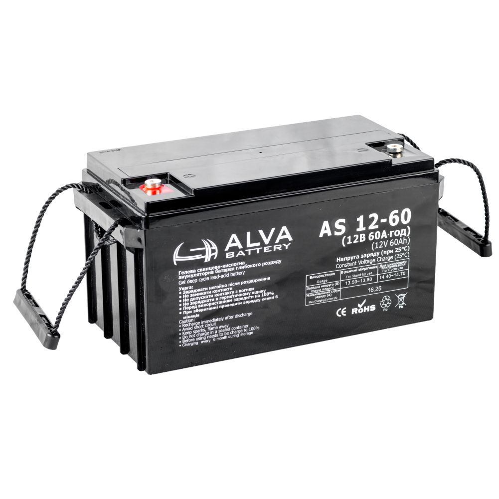 Аккумулятор свинцово-кислотный Alva Battery AS12-60