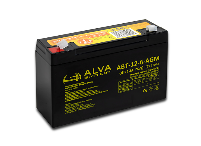 Аккумулятор свинцово-кислотный Alva Battery АВТ-12-6-AGM