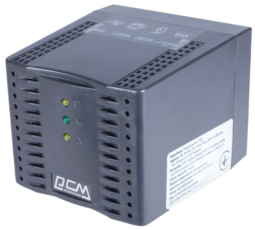 Стабілізатор напруги Powercom TCA-1200 1200VA/600W 4 Schuko Black інструкція - зображення 6