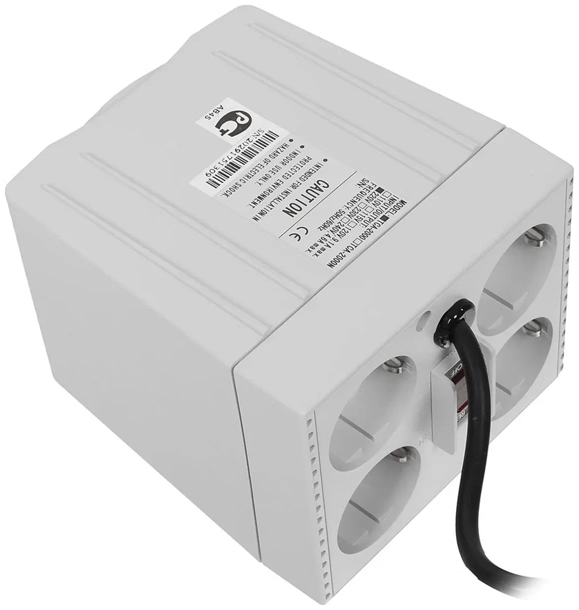 Стабілізатор напруги Powercom TCA-1200 1200VA/600W 4 Schuko White ціна 1179.00 грн - фотографія 2