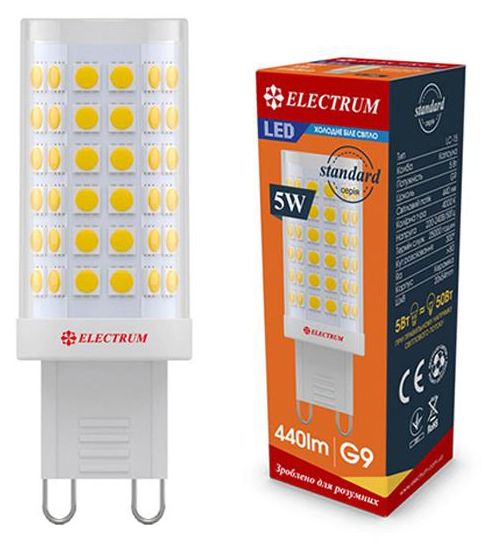 Купить светодиодная лампа Electrum 5W Cer LC-15 G9 4000K (A-LC-1898) в Сумах