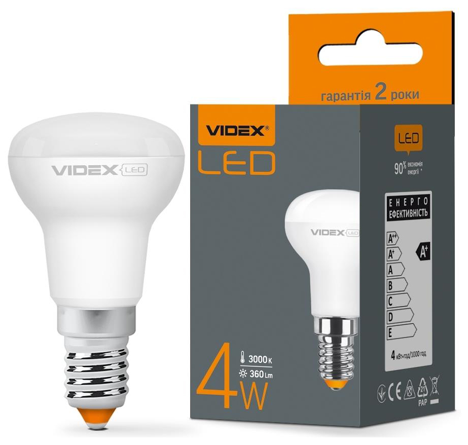в продажу Світлодіодна лампа Videx LED R39e 4W E14 3000K (VL-R39e-04143) - фото 3