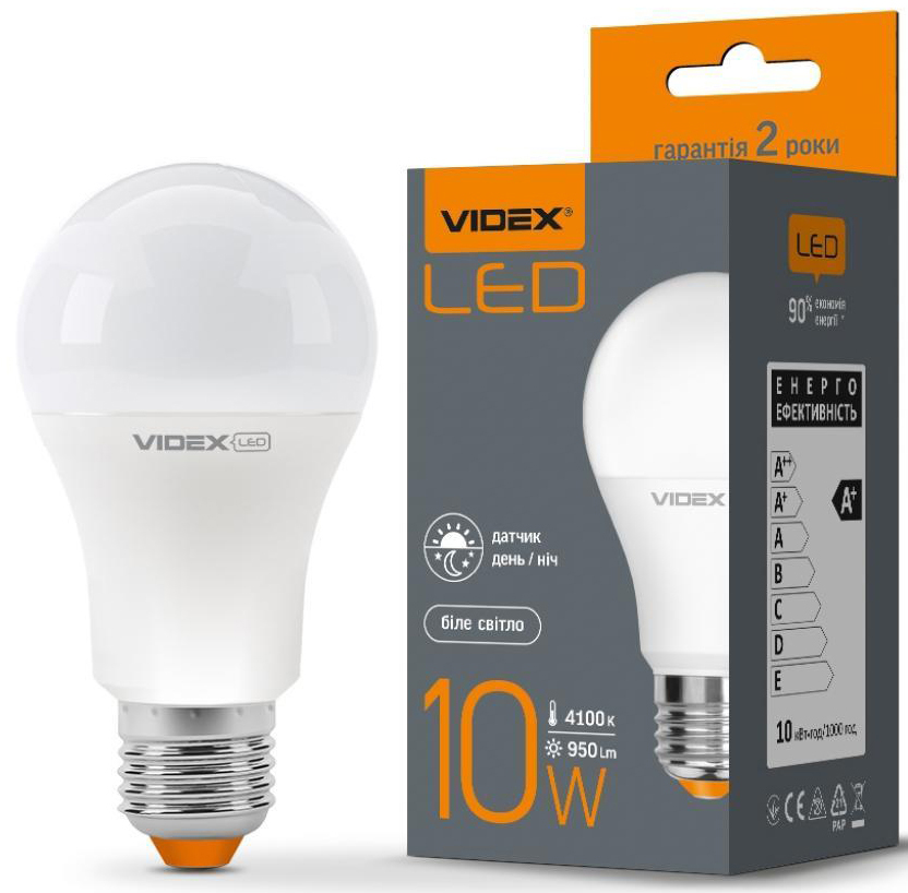 Світлодіодна лампа Videx A60e 10W E27 4100K 220V (VL-A60e-10274) ціна 79.50 грн - фотографія 2