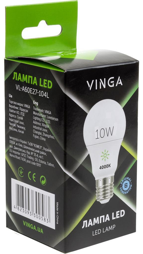 Светодиодная лампа Vinga VL-A60E27-104L цена 39.00 грн - фотография 2