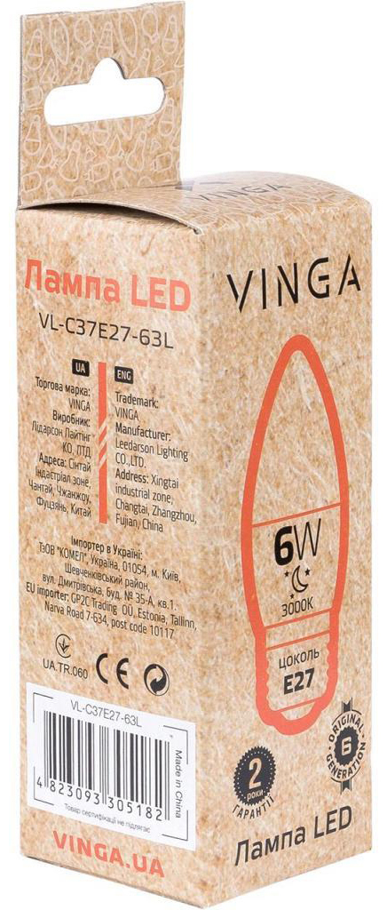 Светодиодная лампа Vinga VL-C37E27-63L цена 51.00 грн - фотография 2