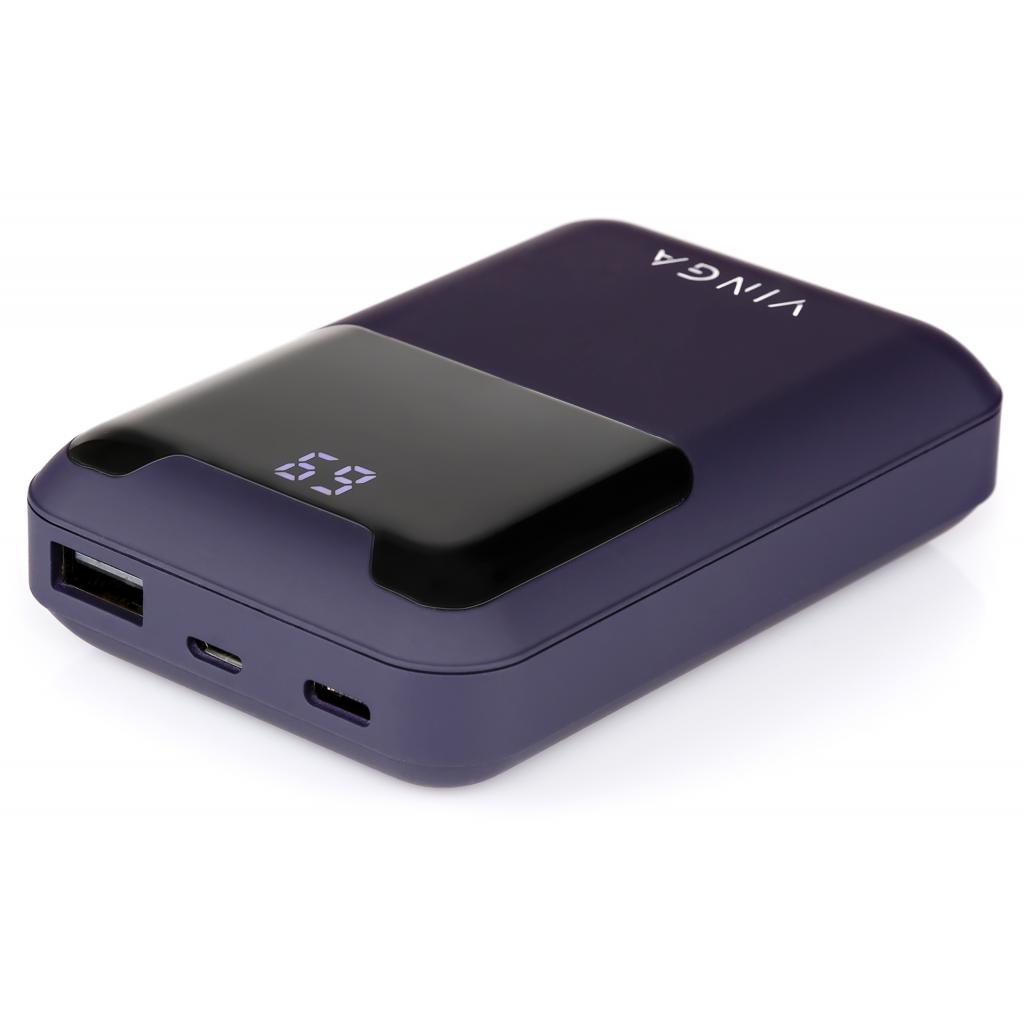 Повербанк Vinga 10000 mAh Display soft touch purple (BTPB0310LEDROP) цена 699 грн - фотография 2