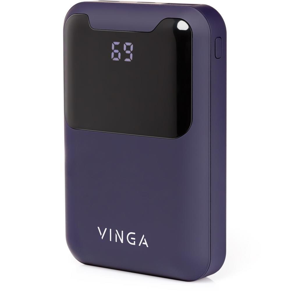 Повербанк Vinga 10000 mAh Display soft touch purple (BTPB0310LEDROP) в интернет-магазине, главное фото