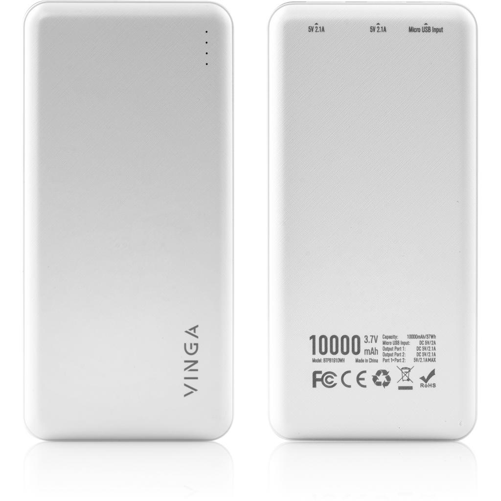 Повербанк Vinga 10000 mAh white (BTPB1910WH) відгуки - зображення 5