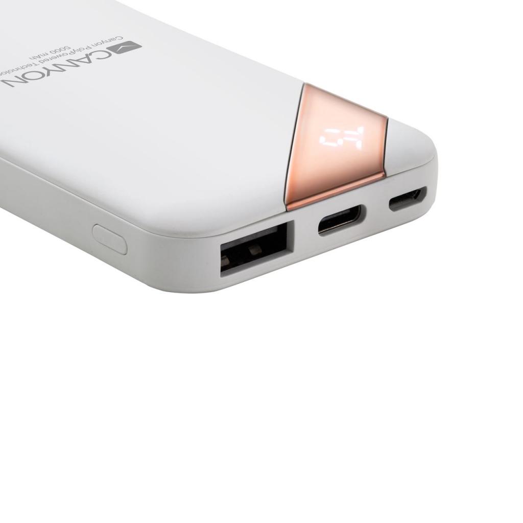 в продаже Повербанк Canyon 5000mAh, Input 5V/2A, Output 5V/2.1A, White (CNE-CPBP5W) - фото 3