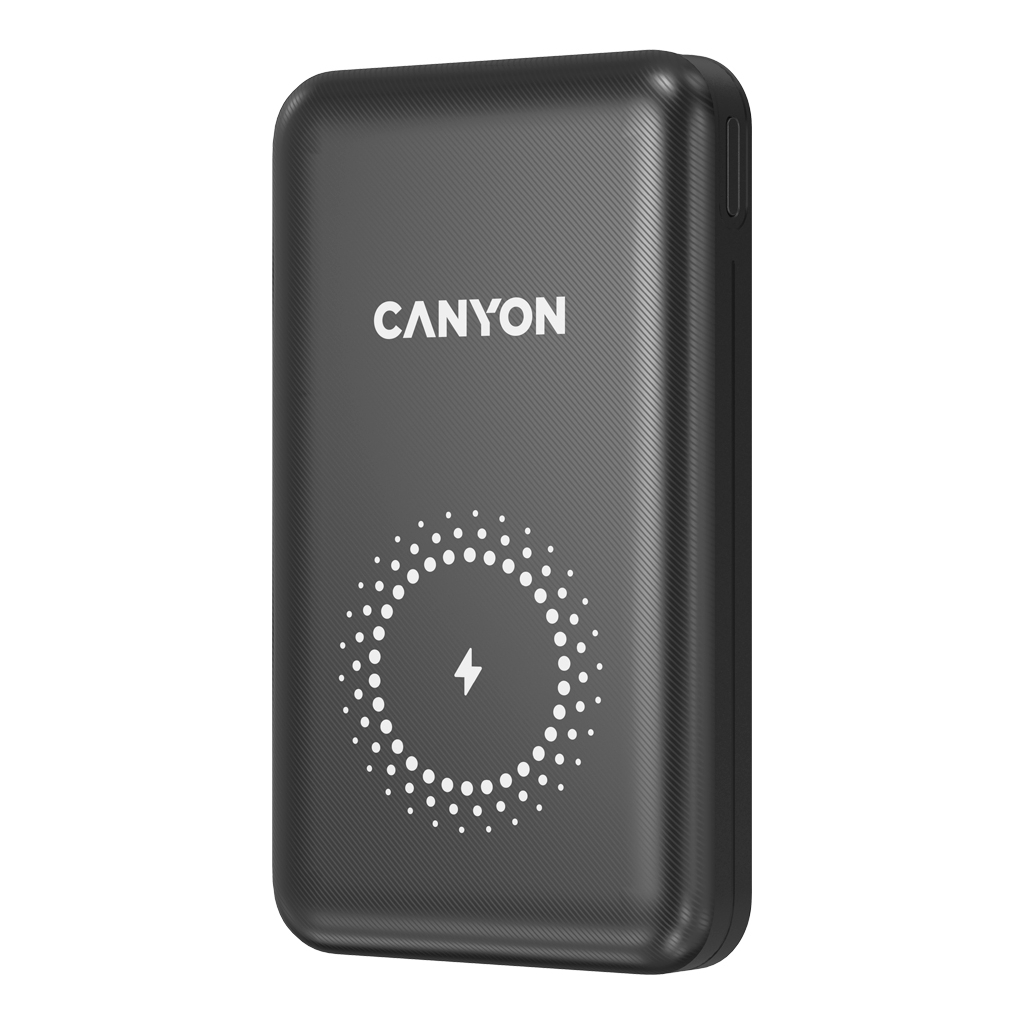 Повербанк Canyon PB-1001 10000mAh, PD/18W, QC/3.0 +10W Magnet wireless charger, black (CNS-CPB1001B) в интернет-магазине, главное фото