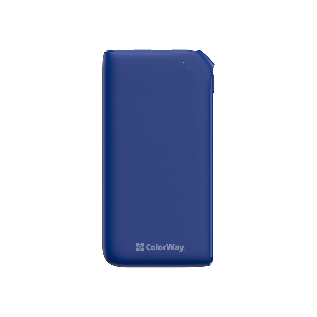 Повербанк ColorWay 10 000 mAh Soft touch (USB QC3.0 + USB-C Power Delivery 18W) (CW-PB100LPE3BL-PD) цена 1147.90 грн - фотография 2