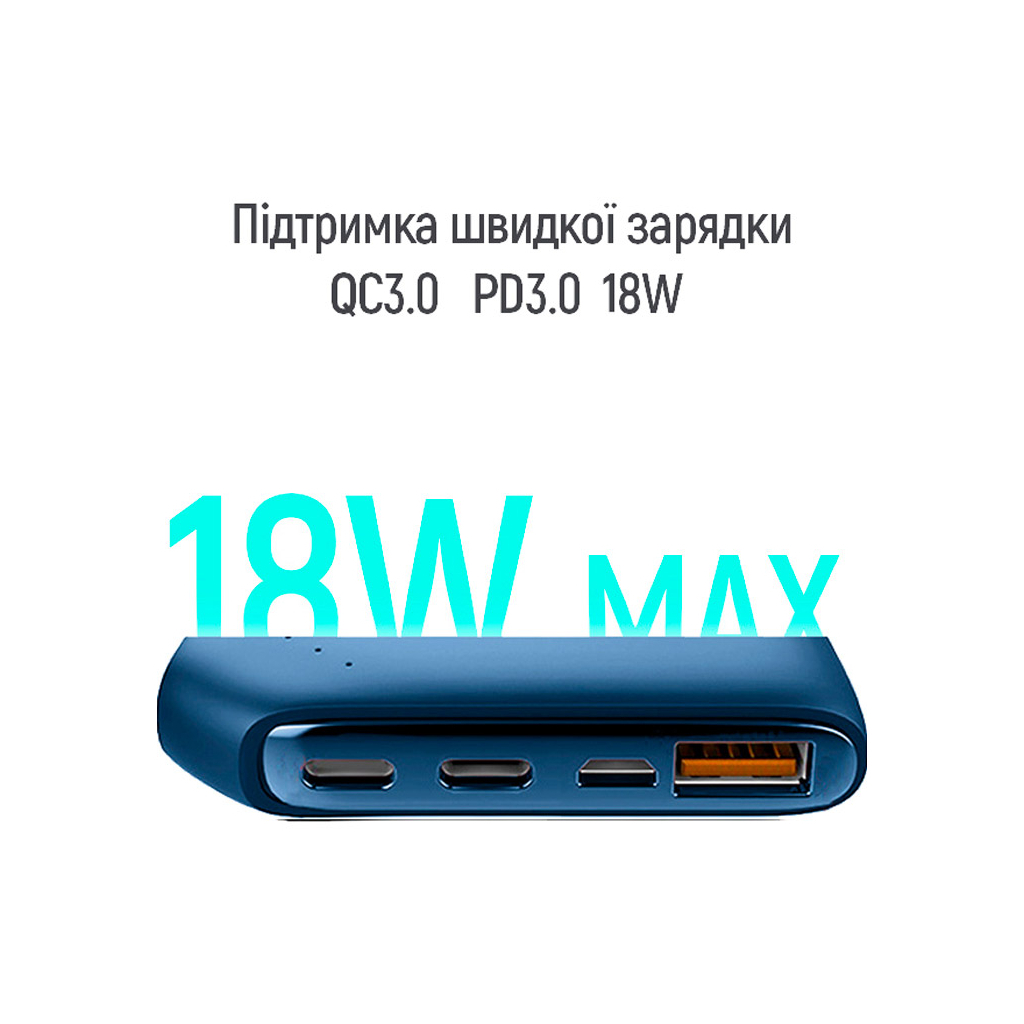 продаємо ColorWay 10 000 mAh Soft touch (USB QC3.0 + USB-C Power Delivery 18W) (CW-PB100LPE3BL-PD) в Україні - фото 4