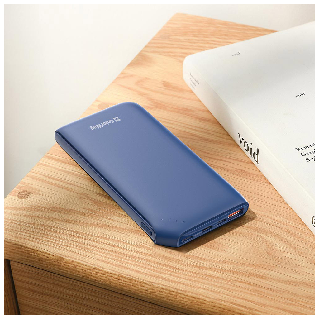 Повербанк ColorWay 10 000 mAh Soft touch (USB QC3.0 + USB-C Power Delivery 18W) (CW-PB100LPE3BL-PD) внешний вид - фото 9