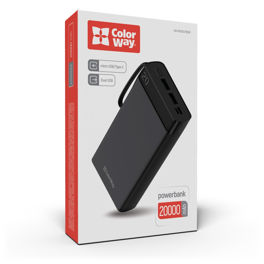 ColorWay 20 000 mAh Metal case, Black (CW-PB200LPB2BK) в магазине в Киеве - фото 10