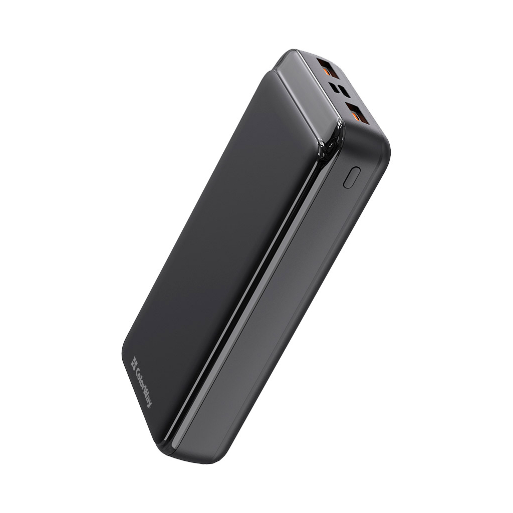 Повербанк ColorWay 20 000 mAh Slim (USB QC3.0 + USB-C Power Delivery 18W) Black (CW-PB200LPF3BK-PD) цена 740.00 грн - фотография 2