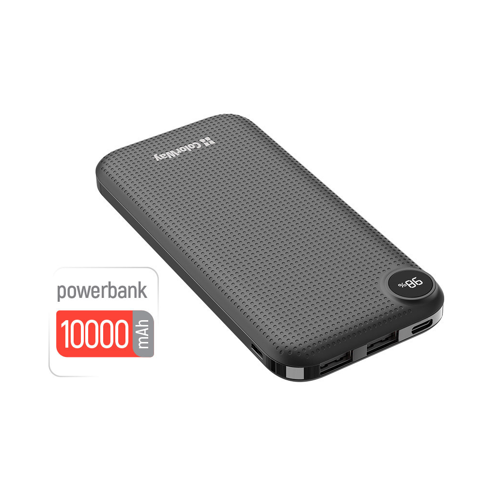 Повербанк ColorWay 10 000 mAh LCD (USB QC3.0 + USB-C Power Delivery 22.5W) Black (CW-PB100LPI3BK-PDD) огляд - фото 8