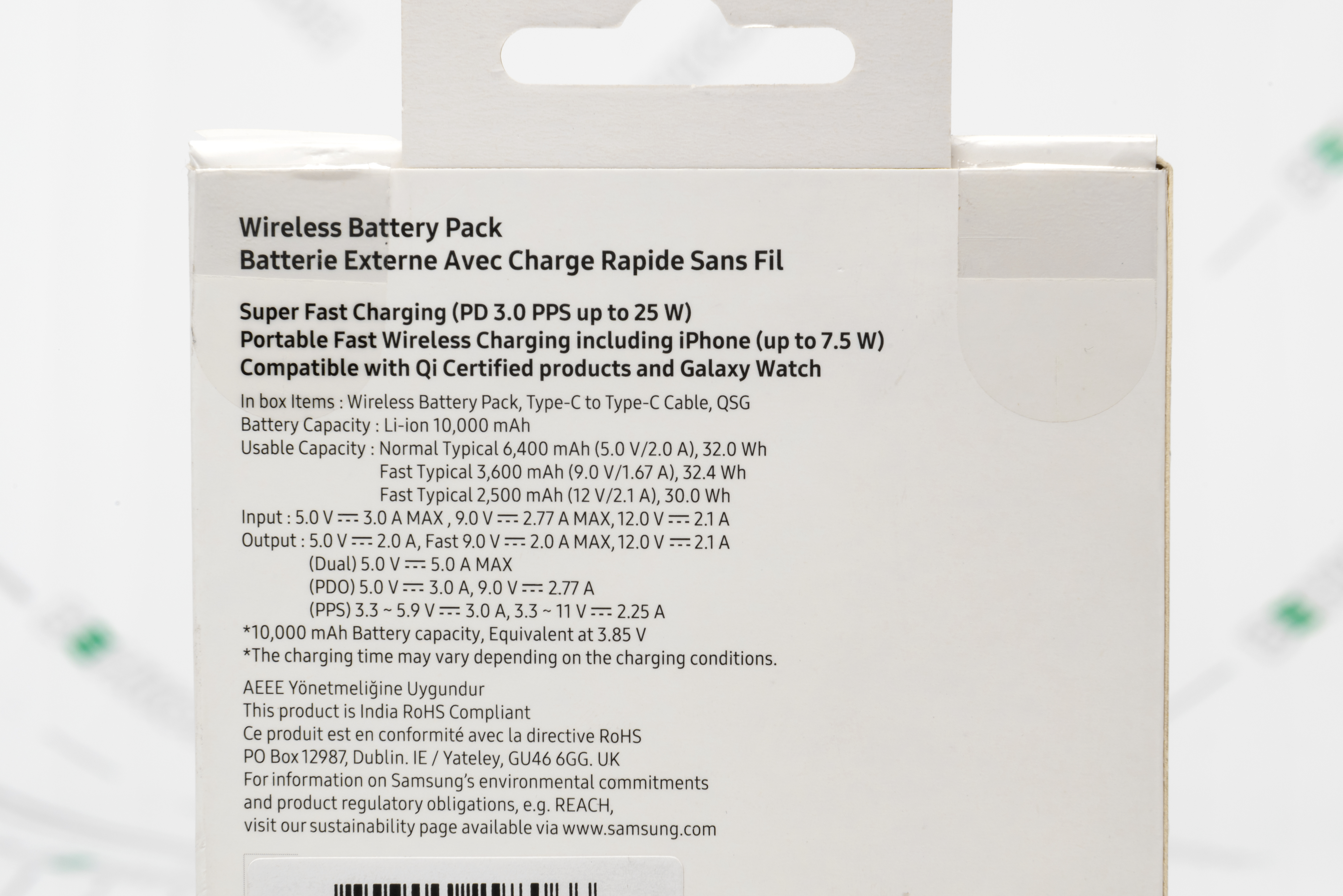 Повербанк Samsung EB-U3300, 10000mAh, 25W, FC, USB Type-C, Wirel. Char. Gray (EB-U3300XJRGRU) характеристики - фотография 7