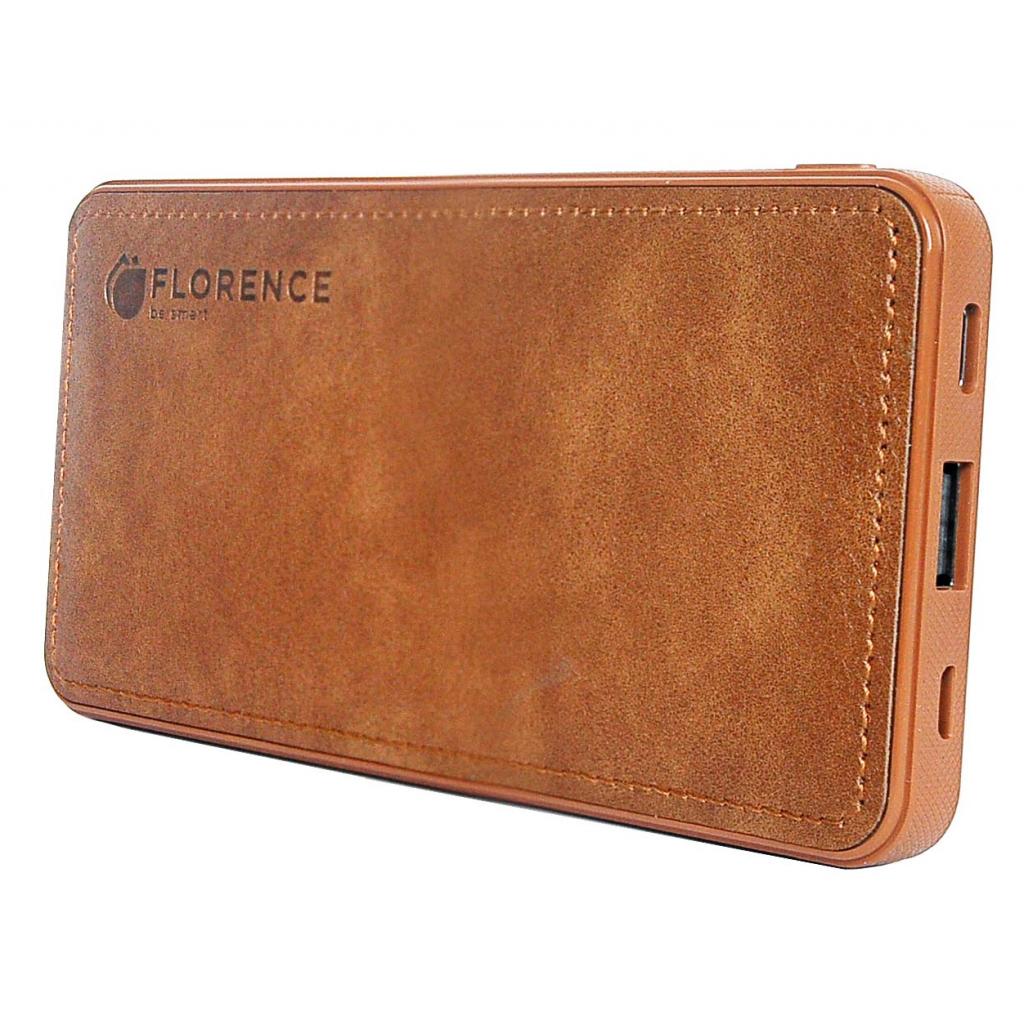 Повербанк Florence LEATHER Li-Pol 10000mAh Brown (FL-3024-N) цена 0 грн - фотография 2