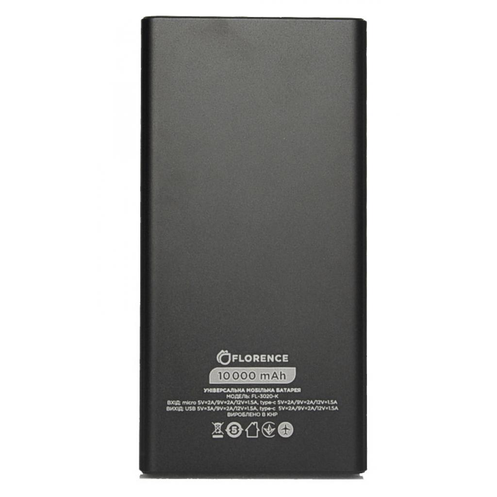 Повербанк Florence ALUMINUM QC3.0 Li-Pol 10000mAh Black (FL-3020-K) ціна 0 грн - фотографія 2