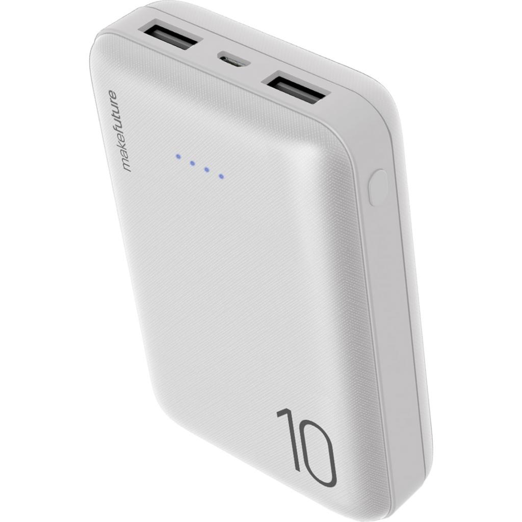 Повербанк MakeFuture 10000 mAh Li-Pol 2*USB White (MPB-101WH) ціна 0 грн - фотографія 2