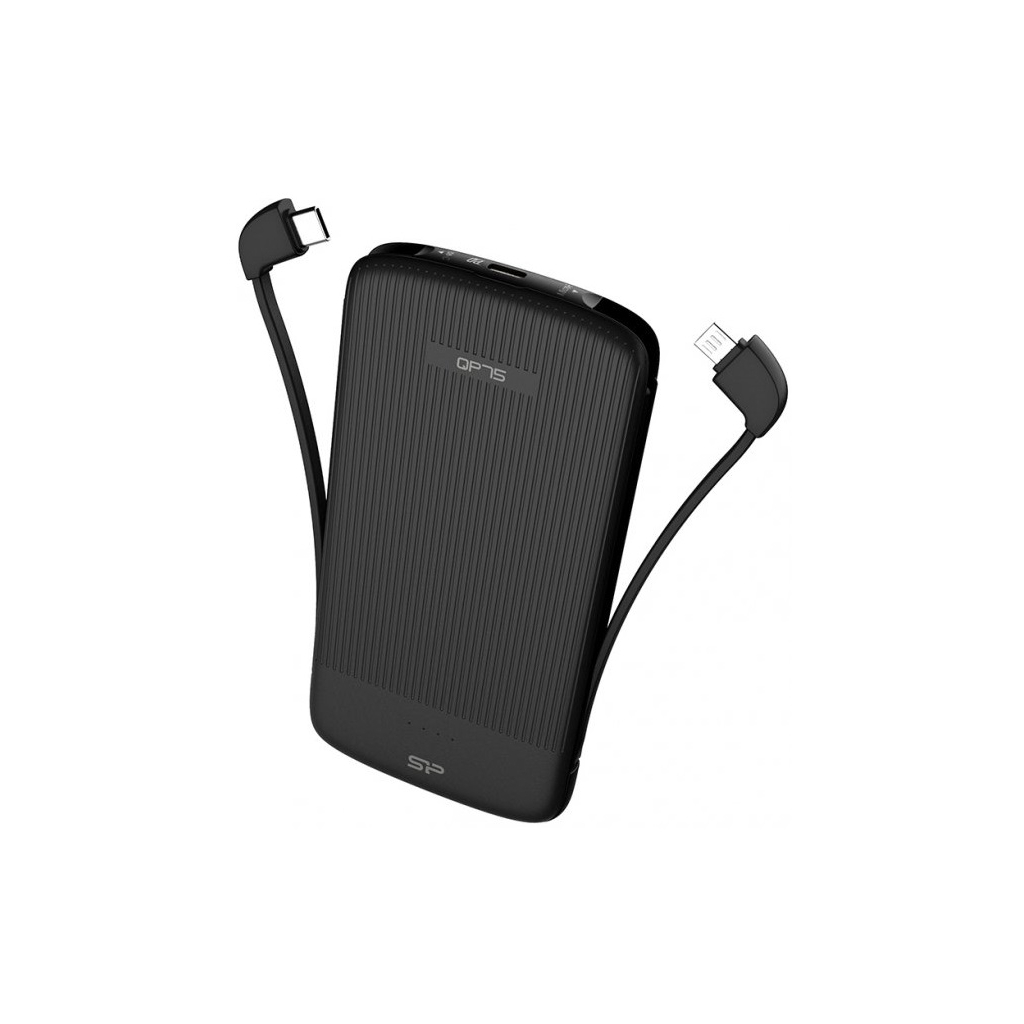 Повербанк Silicon Power QP75 10000mAh PD/18W, QC3.0, Type-C, Micro-USB, 2*USB-A, bla (SP10KMAPBKQP750K) ціна 0 грн - фотографія 2