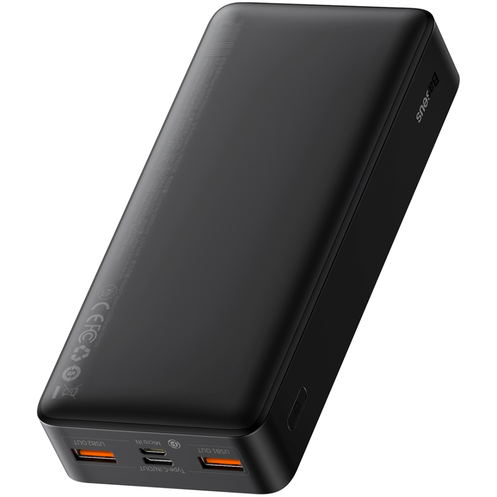 в продажу Повербанк Baseus Bipow 20000mAh, PD/20W, QC3.0/USB-C, 2*USB-A/3A(max.), black (PPDML-M01) - фото 3