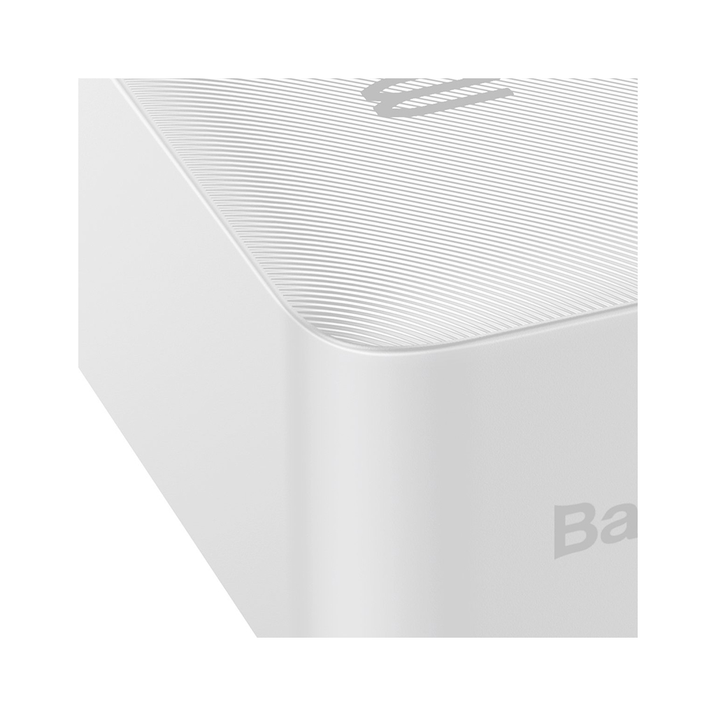 Повербанк Baseus Bipow 30000mAh, PD/3.0/20W, QC/3.0, USB-C, 2*USB-A, white (PPDML-N02) цена 2639 грн - фотография 2