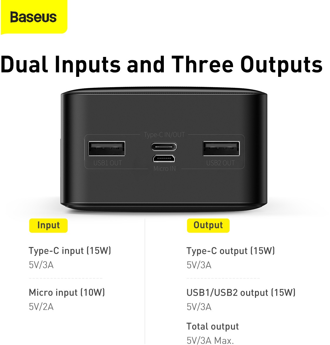 Повербанк Baseus Bipow 30000mAh, PD/3.0/15W, QC/3.0, black (PPDML-K01) інструкція - зображення 6