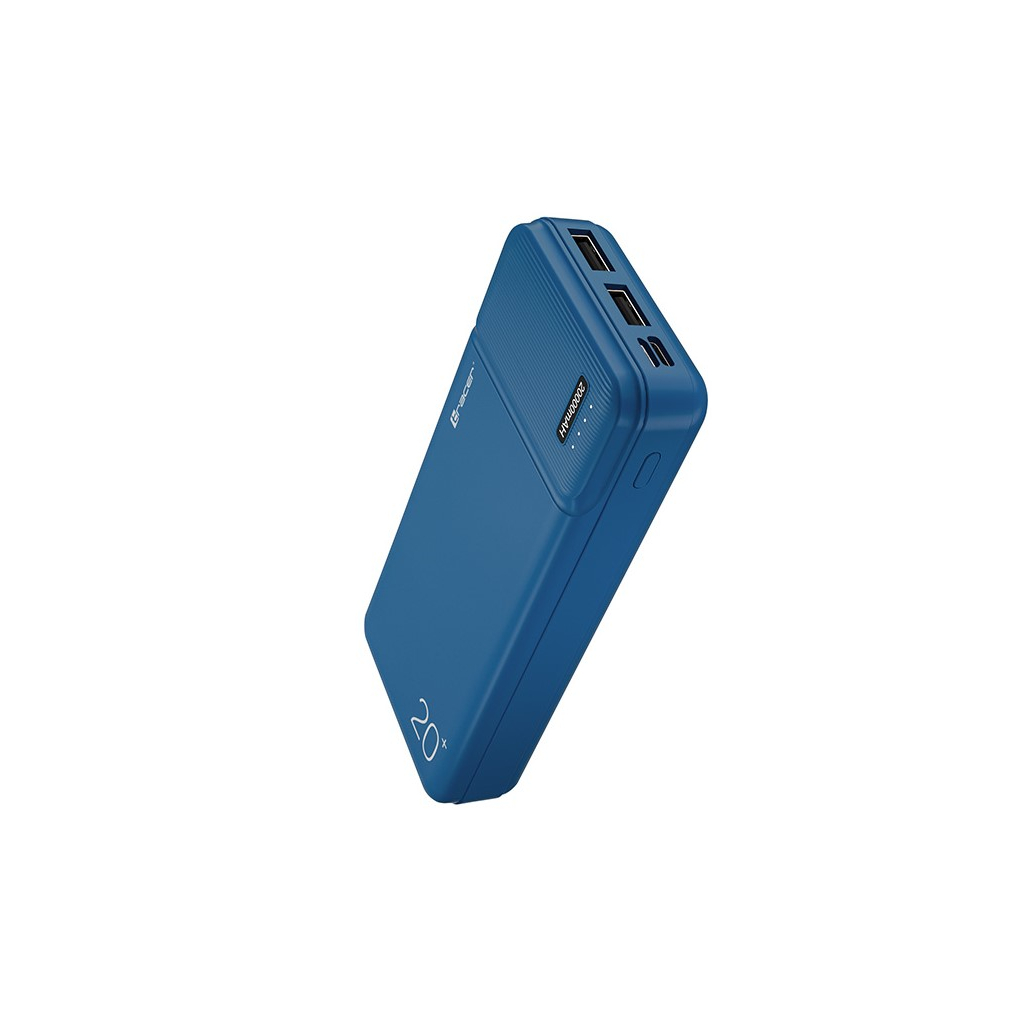 Синий повербанк Tracer 20000 mAh, PD/20W/USB Type-C, 2*USB 5V/2.1A, blue (TRABAT46962)