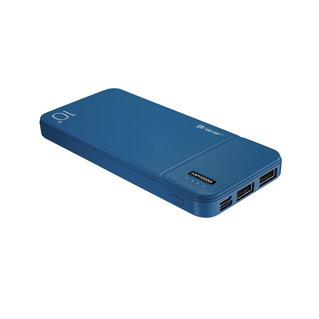 Повербанк Tracer 10000 mAh, USB Type-C/Micro USB, 2*USB 5V/2.1A, blue (TRABAT46957) ціна 0 грн - фотографія 2