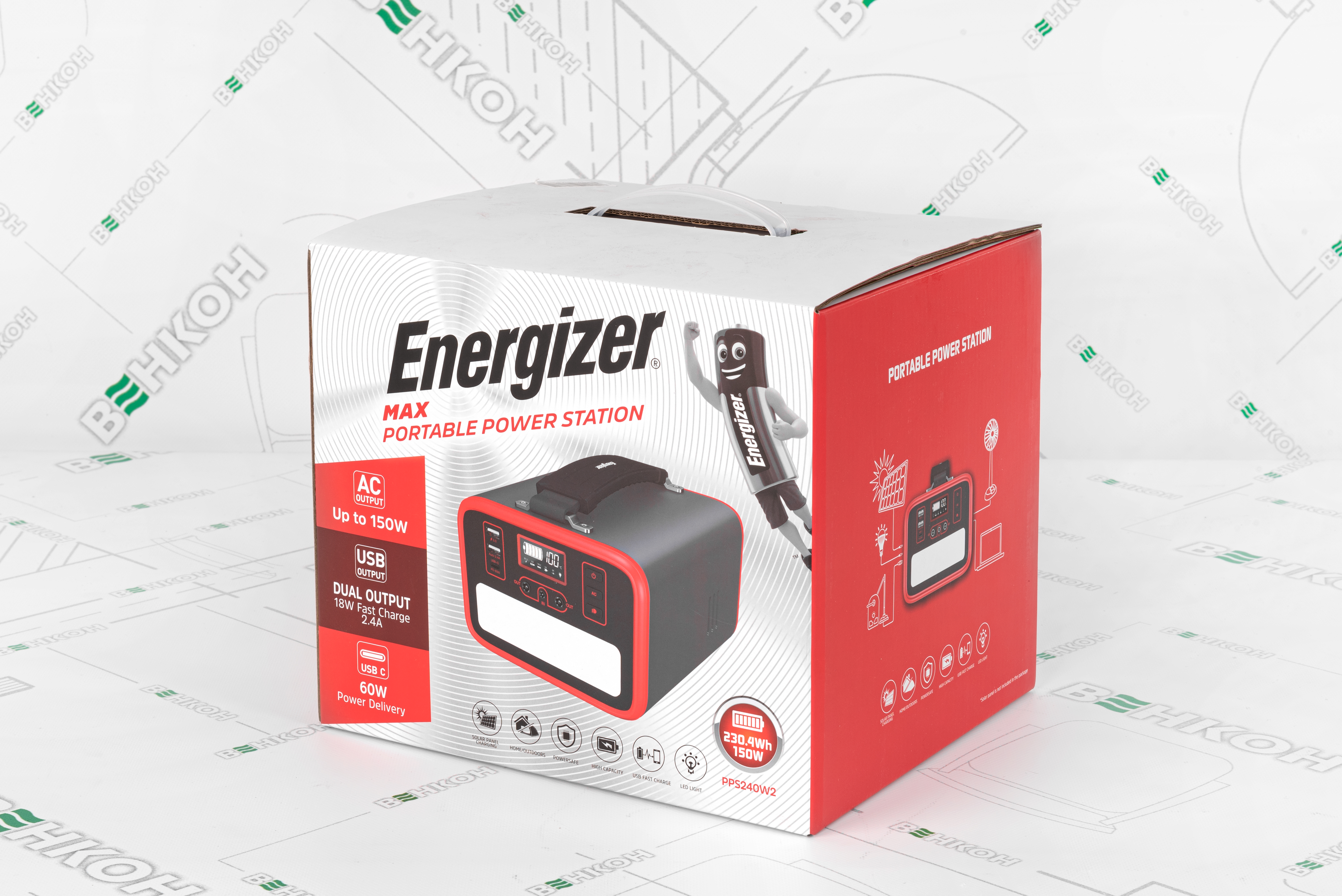 Портативная зарядная станция Energizer 72000 mAh 220V AC/50Hz 150W, 12V DC/10A, USB-C PD60W, USB-A (PPS240W2 / 6804677) обзор - фото 11