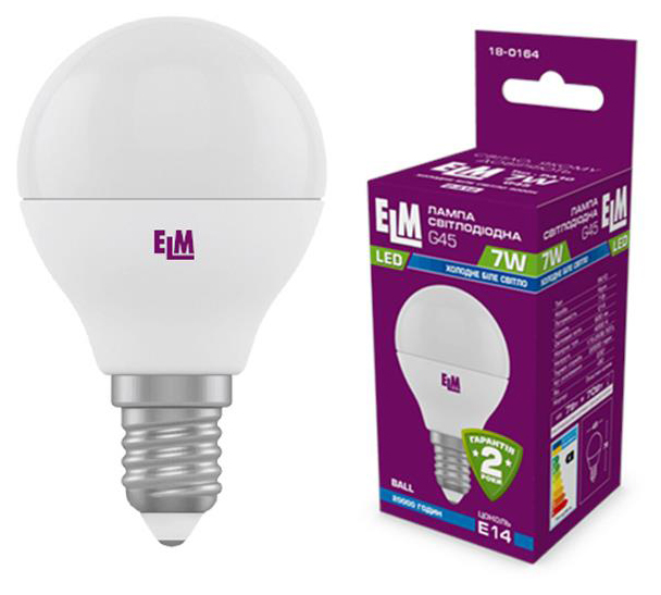 Лампа ELM світлодіодна ELM D45 7W PA10S E14 4000K (18-0164)