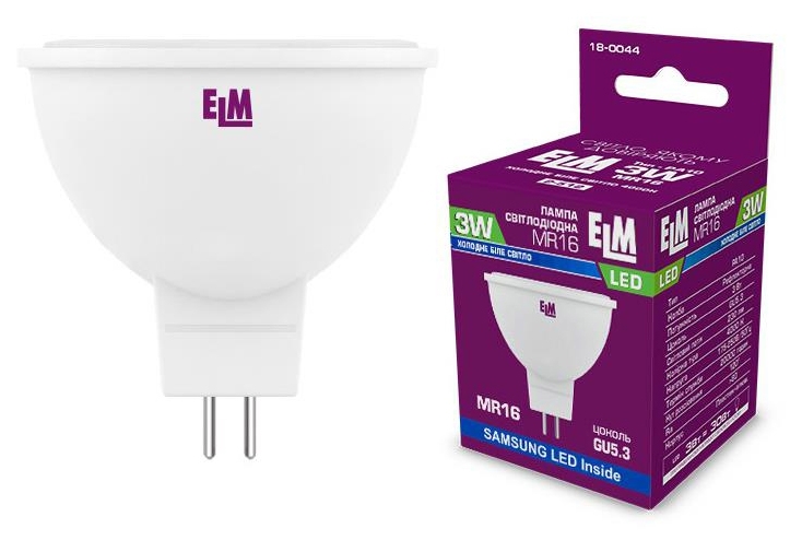 ELM MR16 3W PA10 GU5.3 4000K (18-0044)