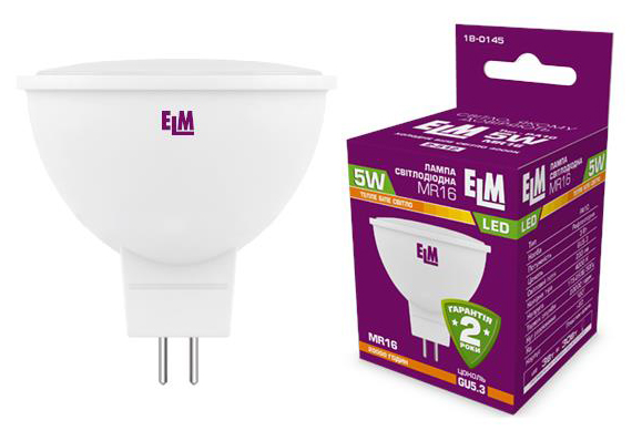 Купить светодиодная лампа ELM MR16 5W PA10 GU5.3 3000K (18-0145) в Чернигове