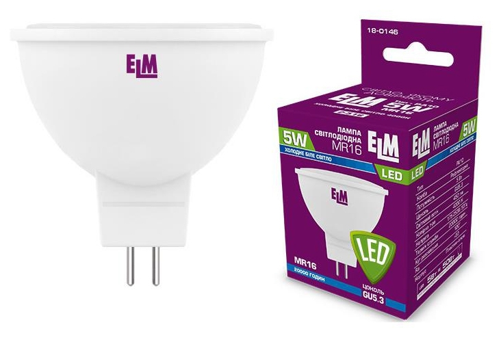 ELM MR16 5W PA10S GU5.3 4000K (18-0146)