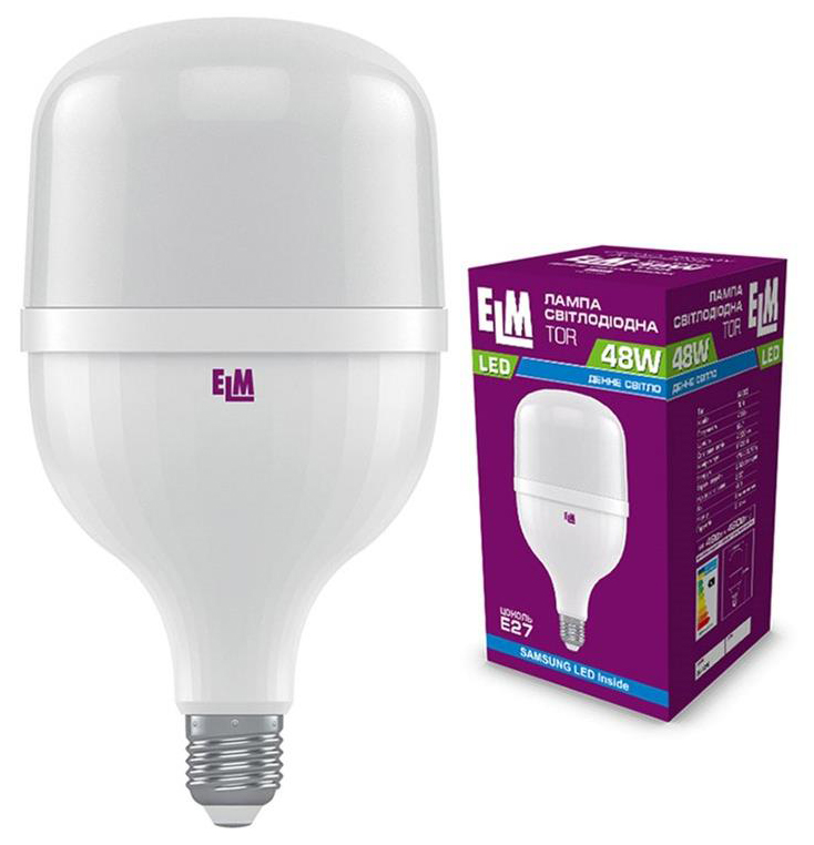 Светодиодная лампа форма базука ELM TOR 48W PA20S E27 6500K (18-0191)