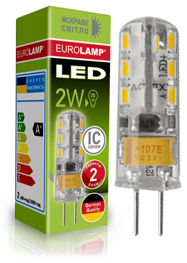 Светодиодная лампа Eurolamp форма капсула Eurolamp LED силикон G4 2W 4000K 220V (LED-G4-0240(220))