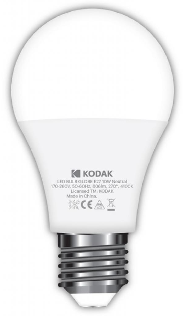 Лампа Kodak светодиодная Kodak A60 E27 10W 4100K (30419391/B-IK1) в Киеве