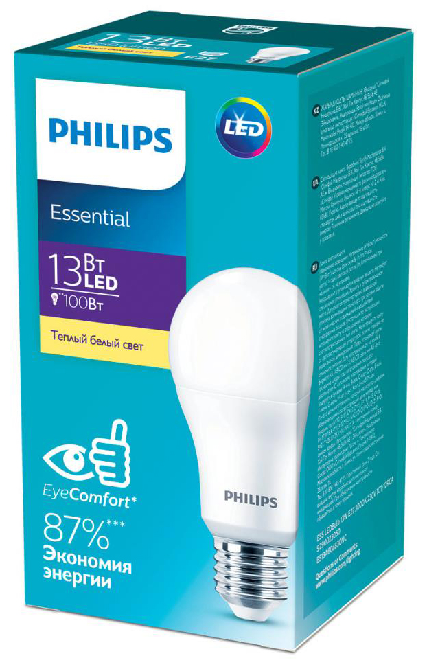 Світлодіодна лампа Philips ESS LEDBulb 13W 1350lm E27 830 1CT/12RCA (929002305087) ціна 131 грн - фотографія 2