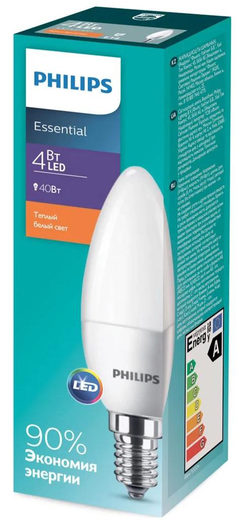 Светодиодная лампа Philips ESSLEDCandle 4-40W E14 827 B35NDFRRCA (929001886107) цена 92.30 грн - фотография 2