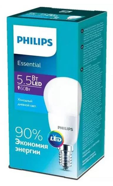 Світлодіодна лампа Philips ESSLEDLustre 5.5-60W E14 865 P45NDFR RCA (929001960307) ціна 94.90 грн - фотографія 2