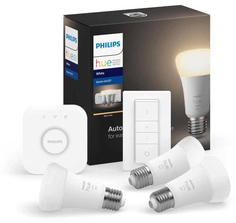 Светодиодная лампа Philips форма гриб Philips Стартовый комплект Hue White, E27 3шт (929001821620)