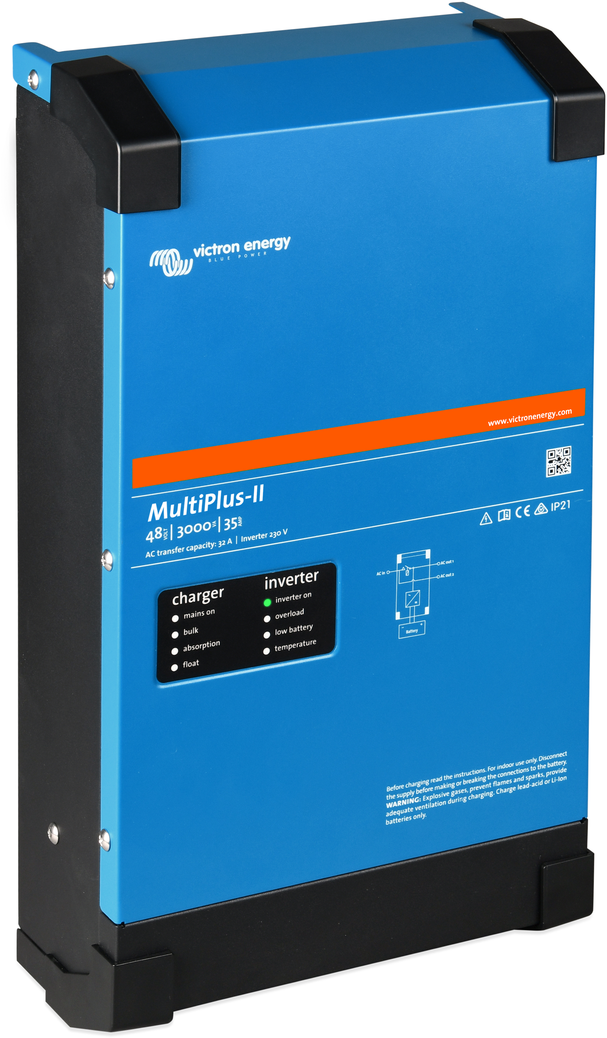 Інвертор гібридний Victron Energy MultiPlus-II 48/3000/35-32 ціна 42769 грн - фотографія 2