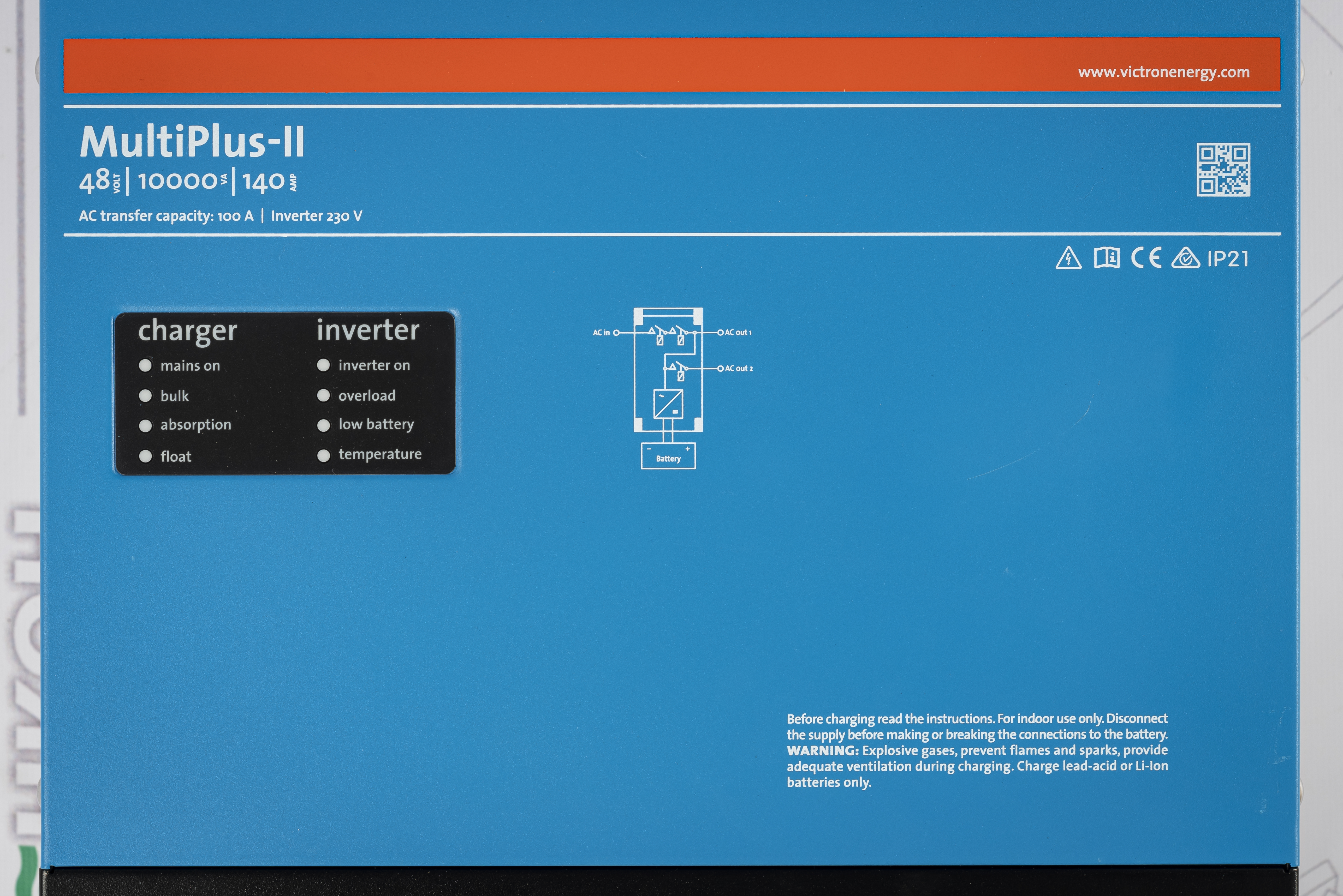 Інвертор гібридний Victron Energy MultiPlus-II 48/10000/140-100/100 інструкція - зображення 6