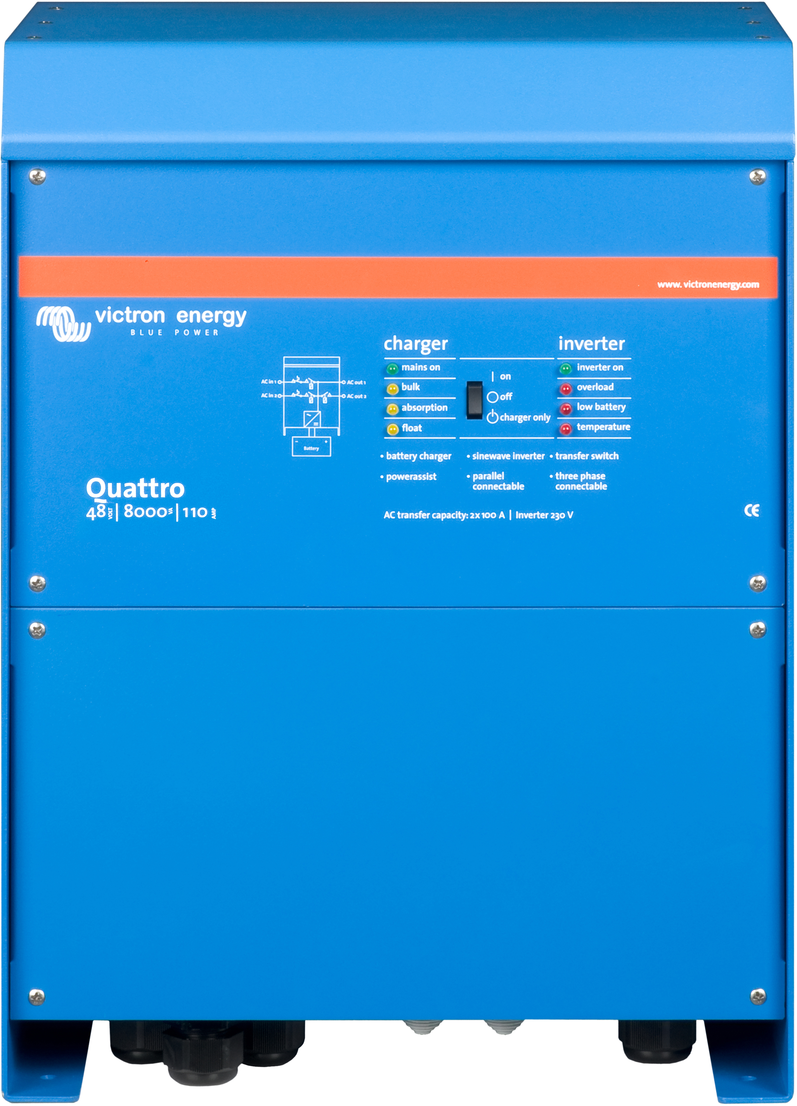 Инвертор гибридный Victron Energy Quattro 48/8000/110-100/100 в интернет-магазине, главное фото