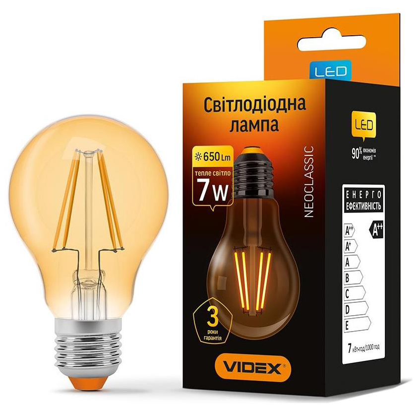 Светодиодная лампа Titanum Filament A60 7W E27 4100K (TLFA6007274) в интернет-магазине, главное фото