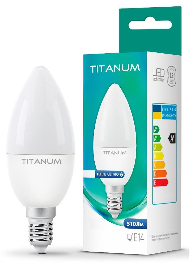 Светодиодная лампа мощностью 4 Вт Titanum Filament C37 4W E14 4100K (TLFC3704144)