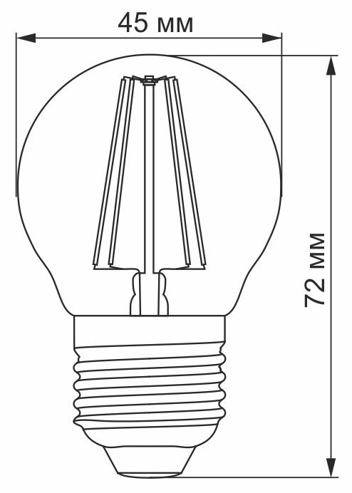 в продажу Світлодіодна лампа Titanum Filament G45 4W E27 2200K бронза (TLFG4504272A) - фото 3