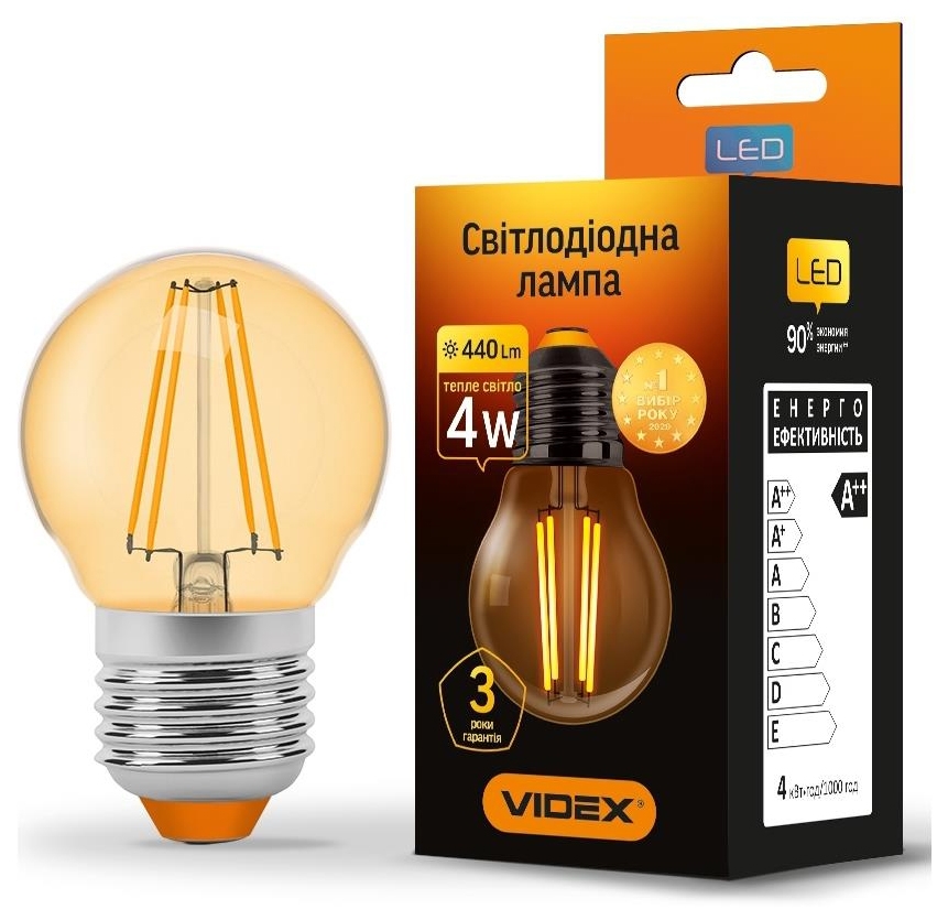 Titanum Filament G45 4W E27 2200K бронза (TLFG4504272A)