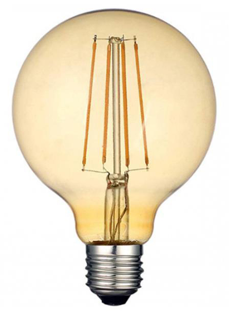 Світлодіодна лампа Titanum Filament G95 6W E27 2200K бронза (TLFG9506272A)
